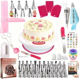 KIT 200/72pcs Decoração de Bico de Aço Inoxidável para Bolo-para Decorar Bolos,Cupcakes e Cookies,Presente para Confei