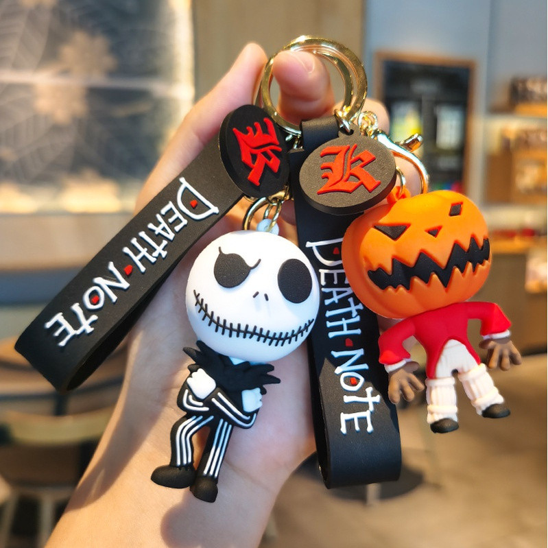 Chaveiro Halloween Caveira Lanterna de Abóbora Boneco Death Note Pingente Presente de Páscoa e Pesadelo Antes do Natal