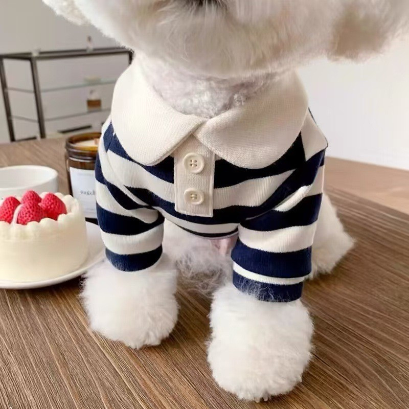 Camisa Polo De Verão Para Cães Roupas De Cachorro Bichon Frise Chihuahua Listra Moletom Colete De Resfriamento Pequenos