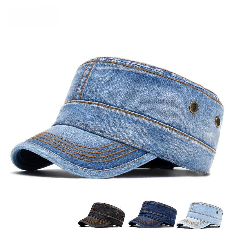 Boné vintage masculino de aba reta, boné militar de algodão, boné de beisebol feminino ajustável para todas as estações,