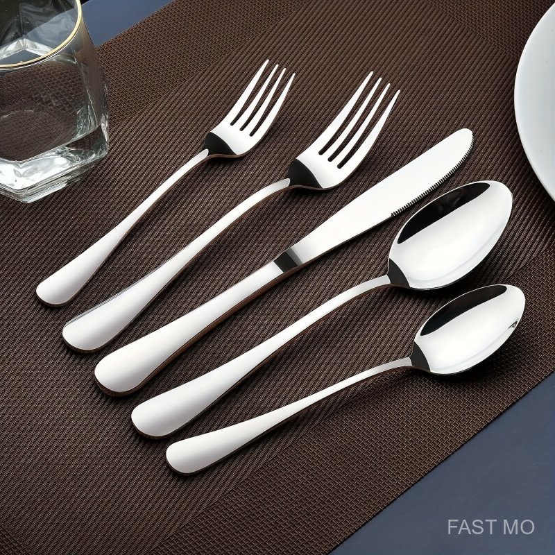 Kit 48 Faca Garfo Colher Colher de sobremesa De Jantar Aço Inoxidável Tecnologia Casa Cozinha Utensílios De Mesa
