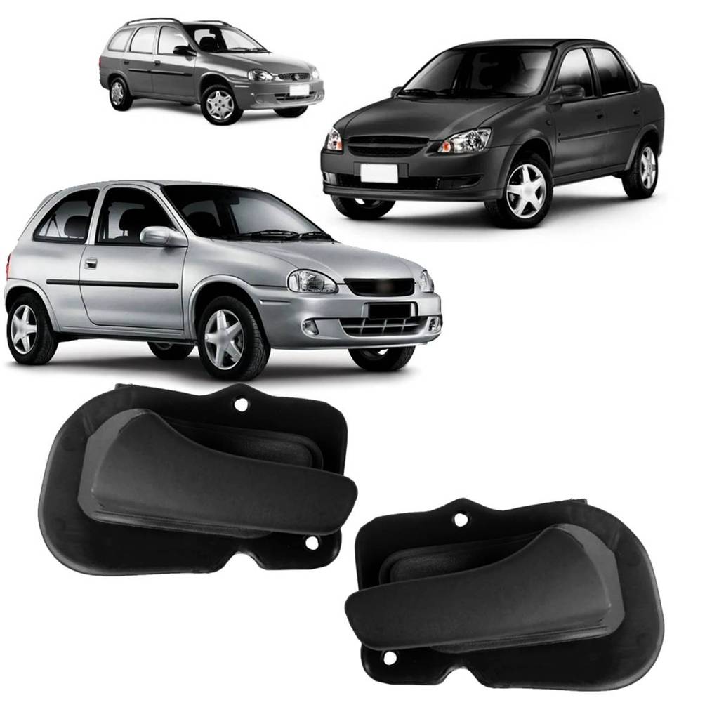 Imagem Par Puxador Interno Preto Corsa Wagon 1996 a 2001