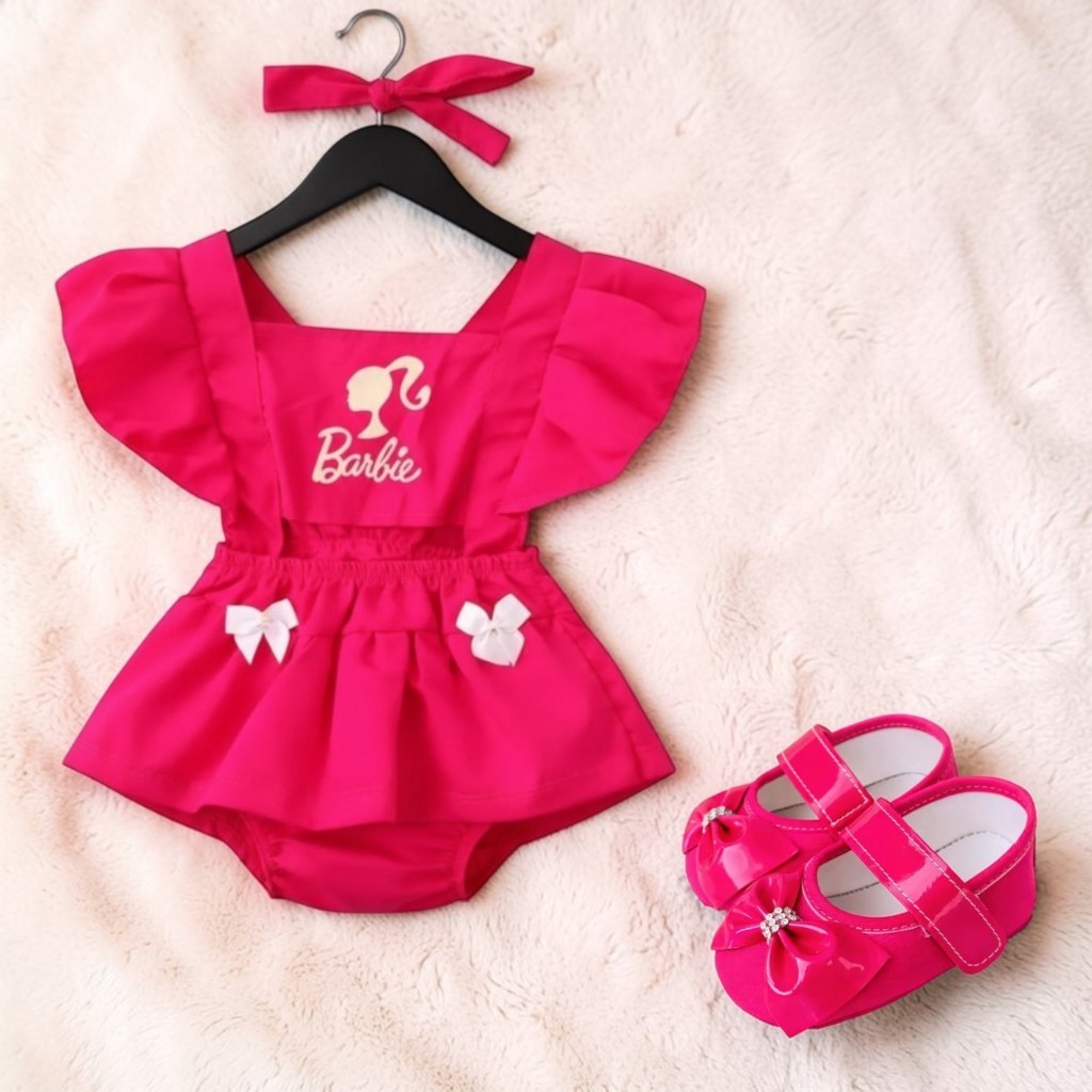 Vestido Body Jardineira Romper de Bebe Feminino Fantasia book Festa  - Temático - Mêsversário - Aniversário 3-6 MESES
