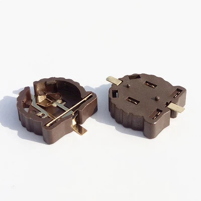 10 Pçs/Lote BS-1220-2 CR1220 CR1225 Botão Suporte De Bateria Pacote SMD Chapeamento De Ouro