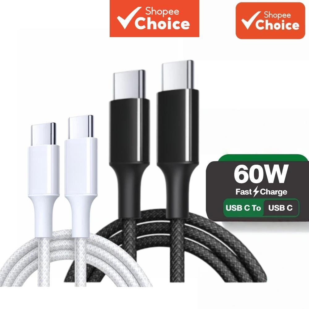 PD 3A Max 60-100W USB-C Para Cabo De Dados De Carga Rápida iPhone Samsung