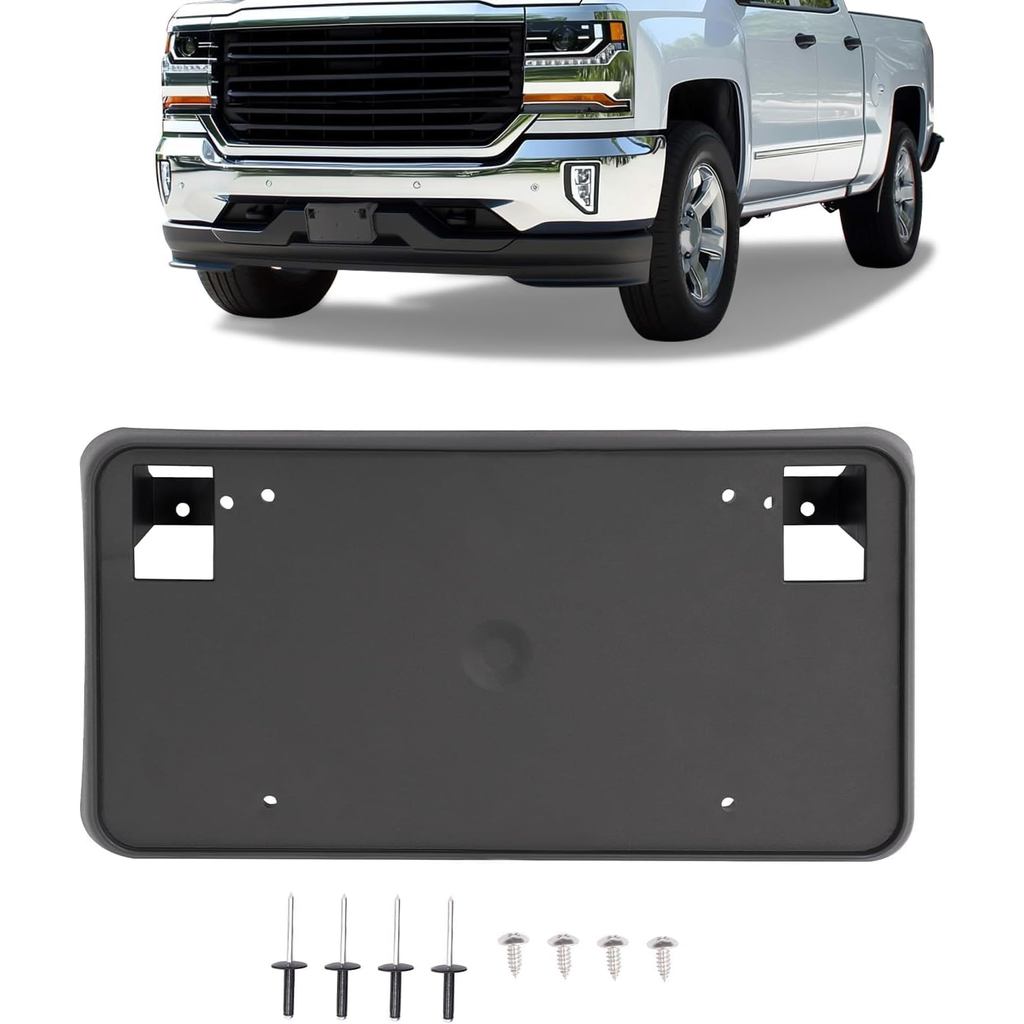 Suporte de Montagem da Placa de Licença Dianteira Compatível com Chevrolet Chevy Silverado 1500 2016-2018, Silverado 150