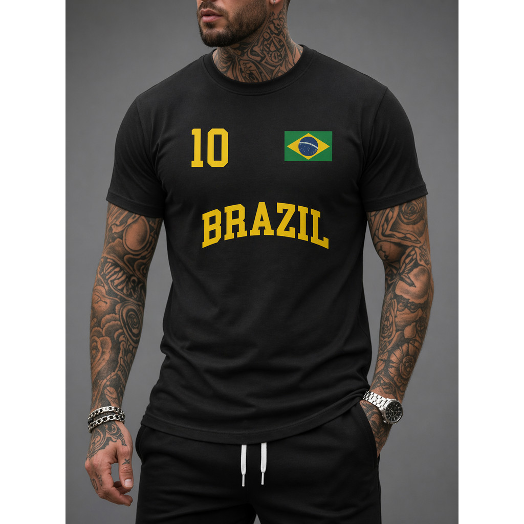 Camiseta masculina básica seleção brasileira copa do mundo em malha Premium leve e confortável envio imediato
