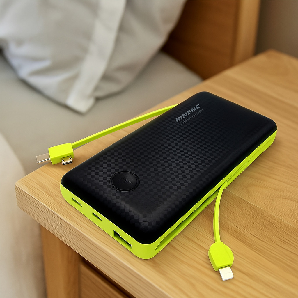 Carregador Portátil 20000mAh Turbo 22.5W Com Cabos Inclusos Para Celular Tablet Visor Digital
