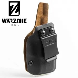 Coldre para Springfield Hellcat Porte Velado Kydex Revestimento Interno Couro Preto