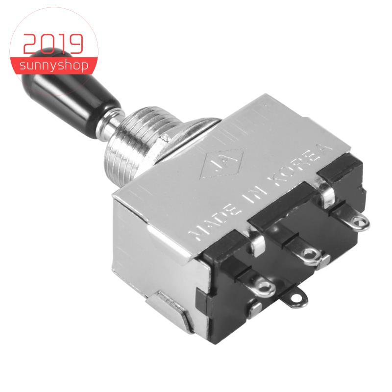 [Bestseller S] 1 Peça Interruptor De Alternância De 3 Vias Para Guitarra , Fechado De Metal Com Botão De Ponta Preta De 