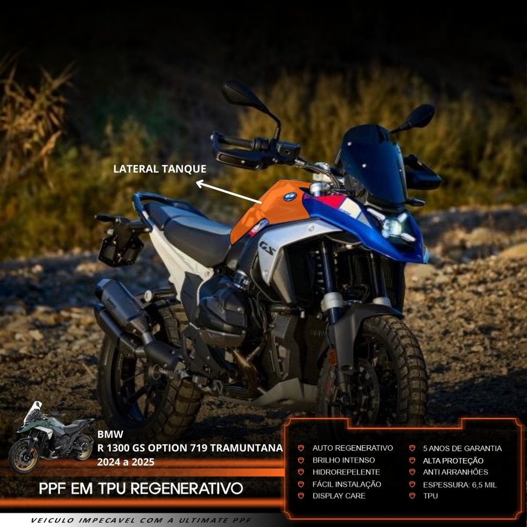Película PPF Lateral Tanque BMW R 1300 GS 719 Tramuntana 24 25