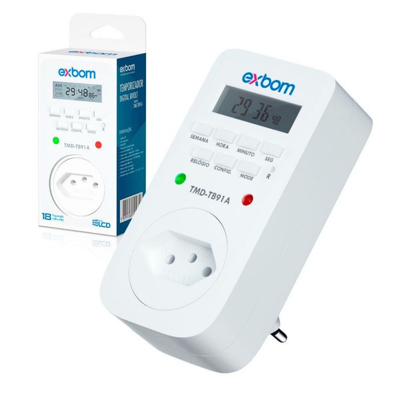 Timer Temporizador Digital Programável Tomada 127V/220V Utilizado Para Automação de Piscina e Outros