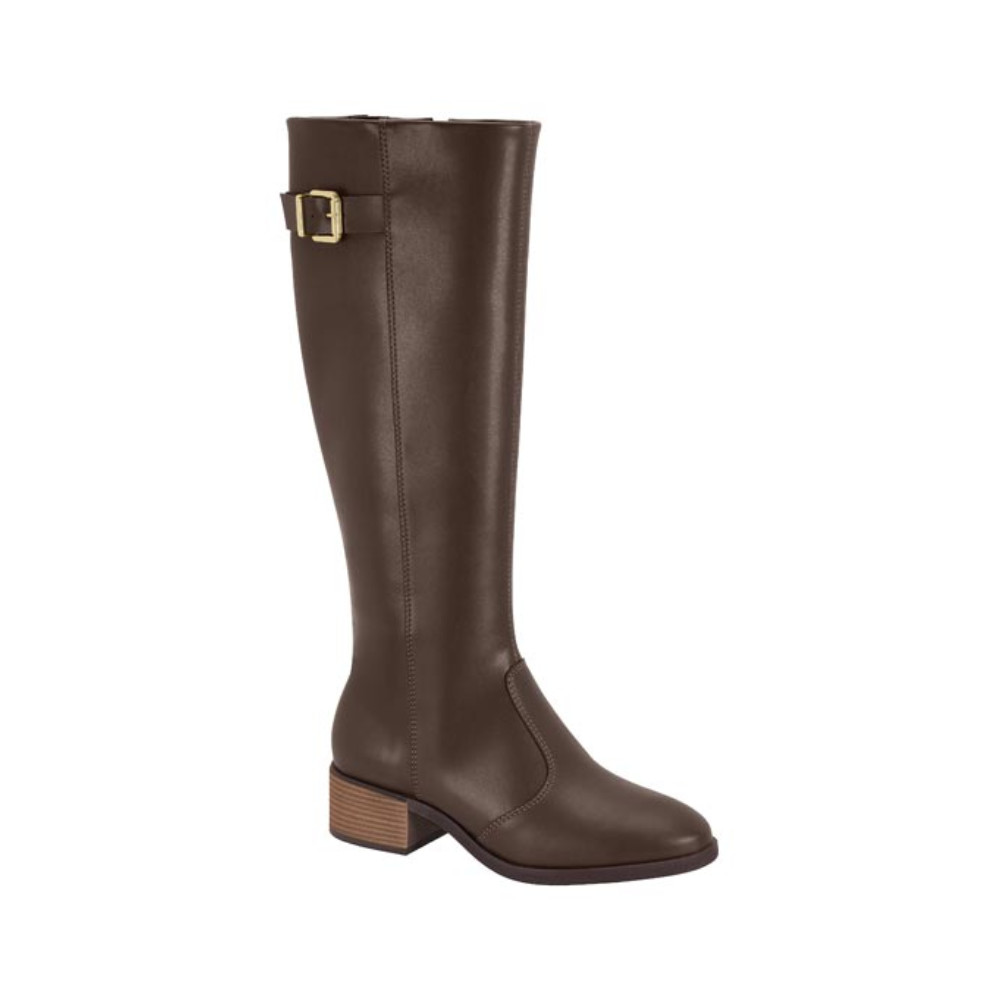 Bota Beira Rio Feminina Cano Longo Montaria Fivela Marrom
