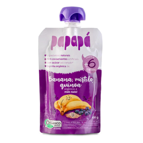 Papinha Banana Mirtilo e Quinoa 100g - Papapá