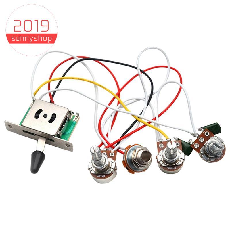 [Bestseller S] Chicote Elétrico De Guitarra Pré-Conectado 3X 500K Potes 1 Volume 2 Botões De Controle De Tom Interruptor