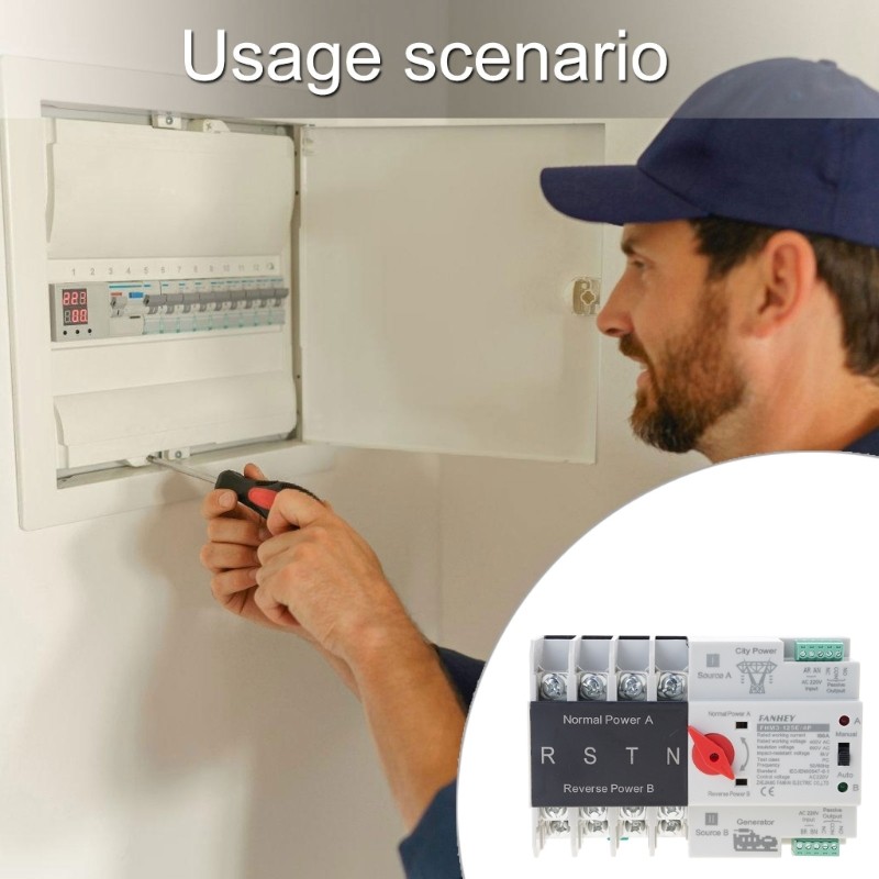 Interruptores Transferência Automática Potência Dupla Li * 4P 100A Para Uso Gerador Inversor