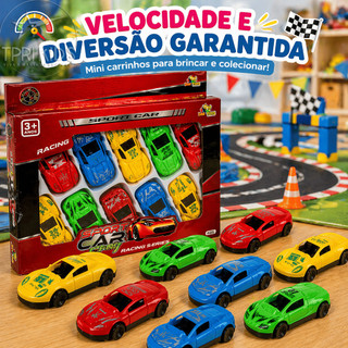 Kit 5 a 20 Mini Carrinho Sport Racing Roda Livre Corrida Brinquedo Menino Infantil Colorido