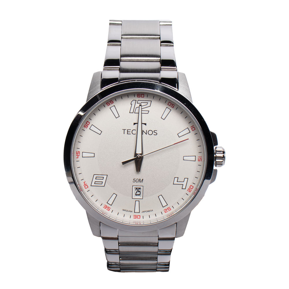 Relógio Masculino Technos 2315LAY/1B Racer Esportivo Prata