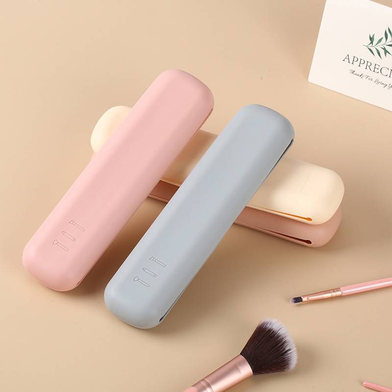 houl Suporte De Pincel De Maquiagem Para Viagem , Bolsa De Silicone Pincéis Cosméticos , Estojo Portátil À Prova D'água