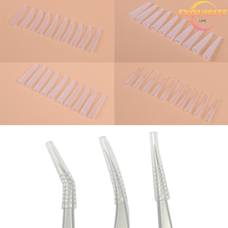 [EL-t] 10 Unidades De Pontas De Cílios Para Enxerto , Pinças , Capas De Silicone , Auxiliares De Queda , Novo