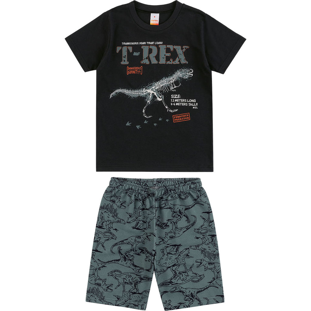 Conjunto Curto T-rex Infantil Menino Marisol