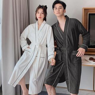 Casal estilo camisola primavera outono estilo longo puro algodão Hotel par estilo fino absorver água de secagem rápida r