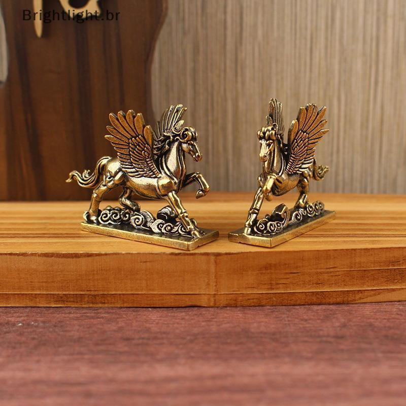 [brightlight.br] 2026 Estátua De Cavalo Do Zodíaco Chinês De Bronze Decoração De Mesa Sala De Estar Escultura De Chá Art