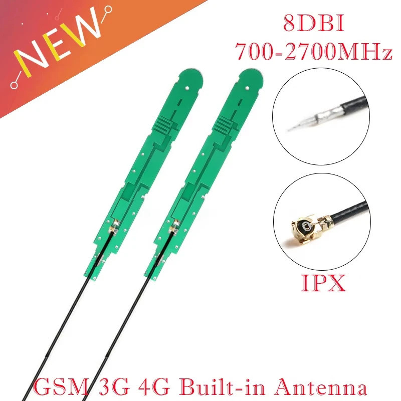 5 Pces/1PC 8DBI GSM 3G 4G Antena Embutida Interface IPX Placa PCB Interna Aérea Com Cabo De 12cm 700-2700MHz Banda