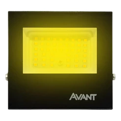 Refletor Led Slim 50w 3000k Branco Quente 110v/220v Ip65 Preto Branco-quente