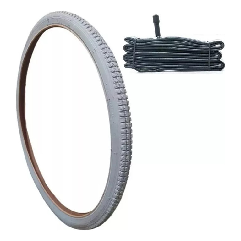 Pneu Cadeira De Rodas 24x1.3/8 Vee Rubber Cinza Com Camara