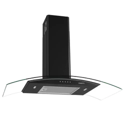 Coifa Fogatti de Parede Clean Vidro Curvo Black 90cm