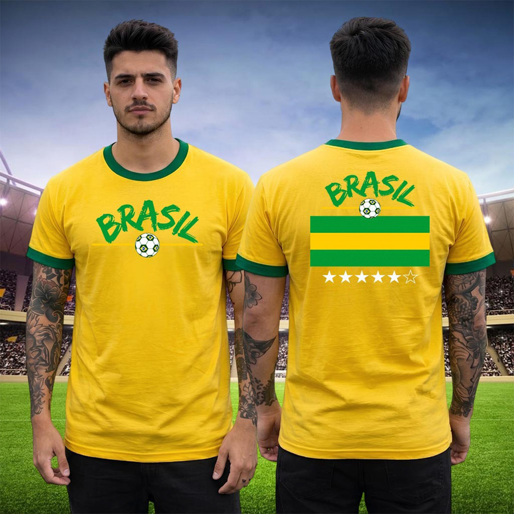 Camiseta Brasil Algodão Camisa Futebol Brasileiro Verde Amarelo Bandeira