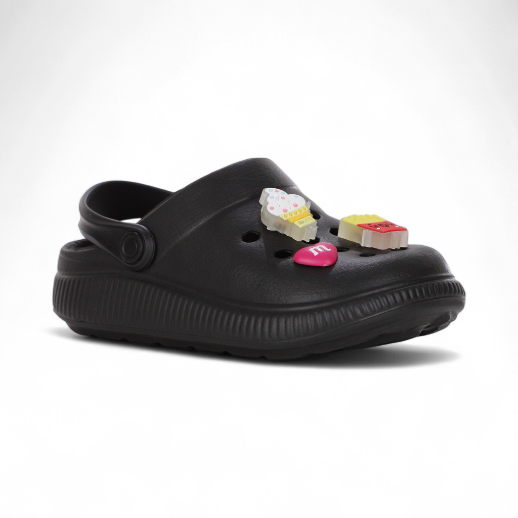 Sandália Babuche Molekinha Clog Luzes Preto - Infantil