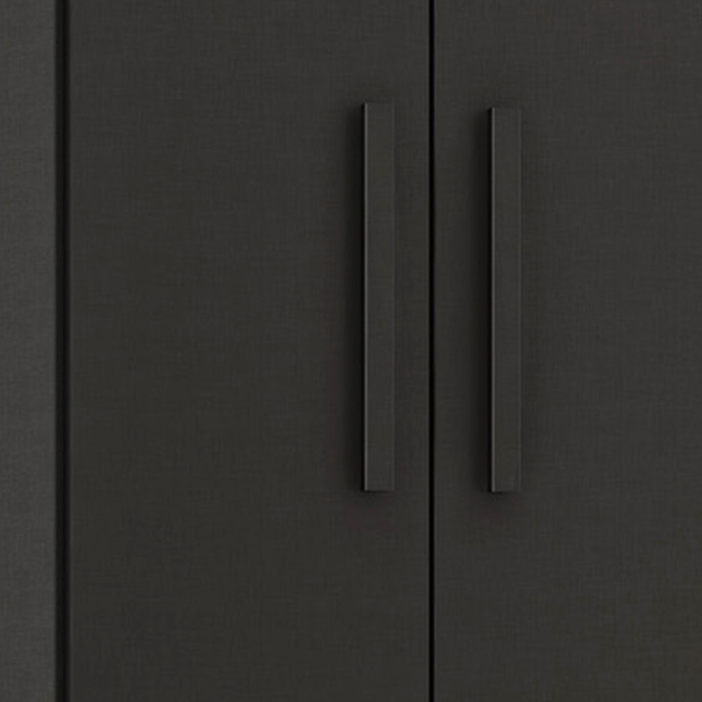 Armário Multiuso 4045 para Quarto Escritório 2 portas 4 Prateleiras Preto Moderno - Notavel · foto 2