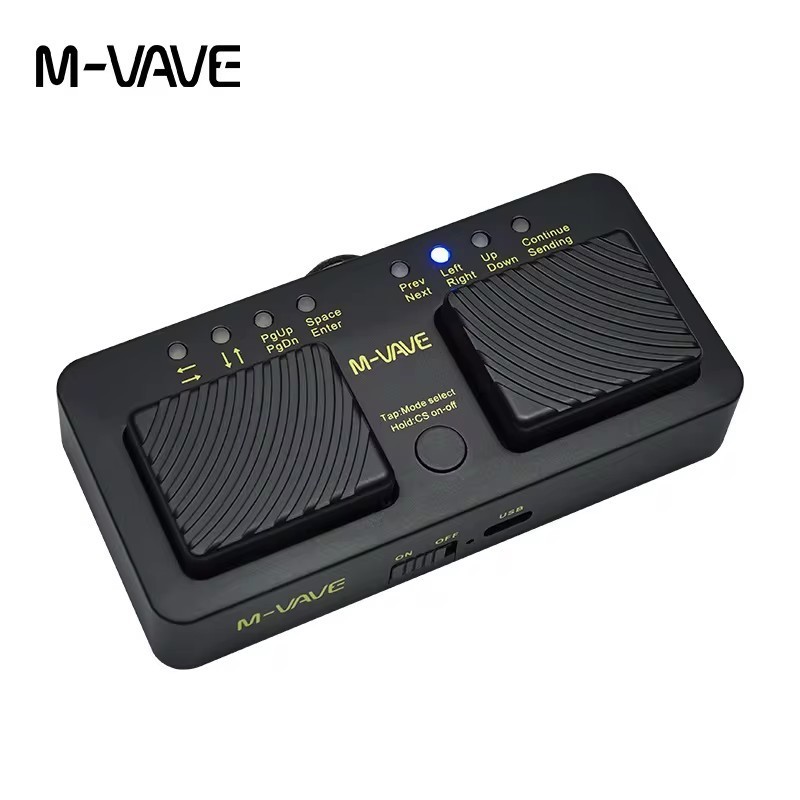 M-VAVE Cube Turner Pro Wireless BT Page Turner Pedal silencioso USB recarregável Instrumento musical Telefone