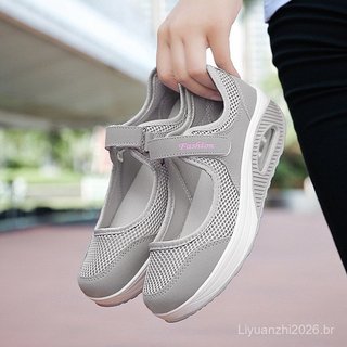 Tênis Femininos Casuais de Sola Grossa Nis/Cal Ado Respir Vel Adequados para Esportes e Corrida/Sapatos de Moda LI7J 996