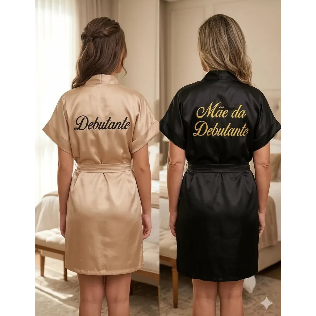 Robe Debutante Bege E Mãe Da Debutante Preto
