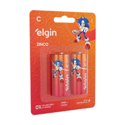 Pilha de Zinco C R14 - 1,5V Blister com 2 Unidades
