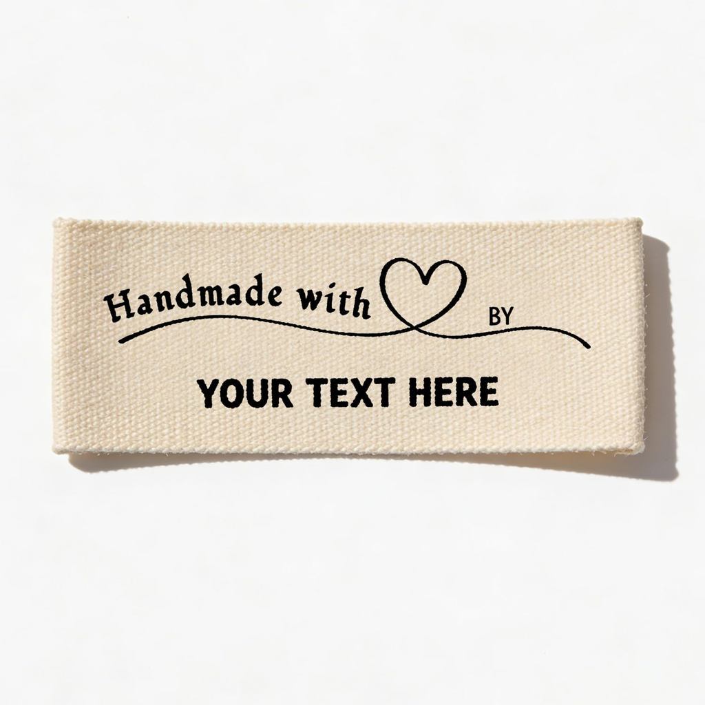 60-500 peças de etiquetas personalizadas 100% algodão para roupas, etiquetas de tecido personalizadas para itens feitos 