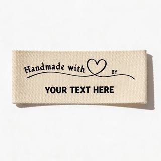 60-500 peças de etiquetas personalizadas 100% algodão para roupas, etiquetas de tecido personalizadas para itens feitos 