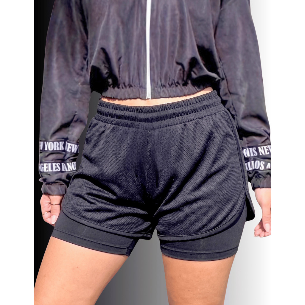 Shorts FItness Feminino Curto Cintura Alta Bermuda Zero Transparência Short Poliamida Com Bolso