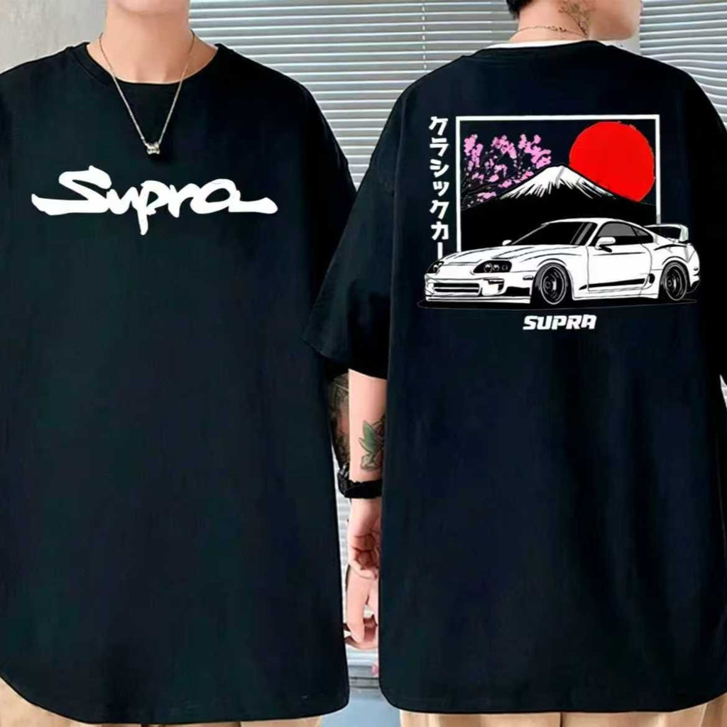 Camiseta Basica Algodao Toyota Supra MK IV Tokyo Midnight Initial D Skyline Unissex