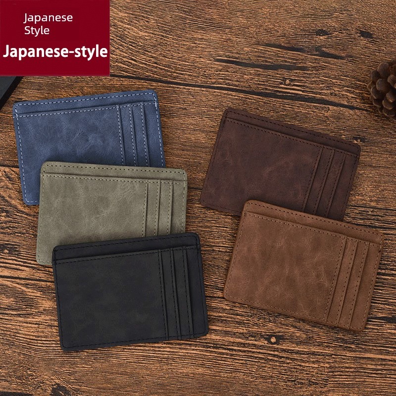 carteira masculina carteira masculina com ziper Porta-cartões japonês Multi-cartões 2025 novo estilo retrô Crazy Horse c