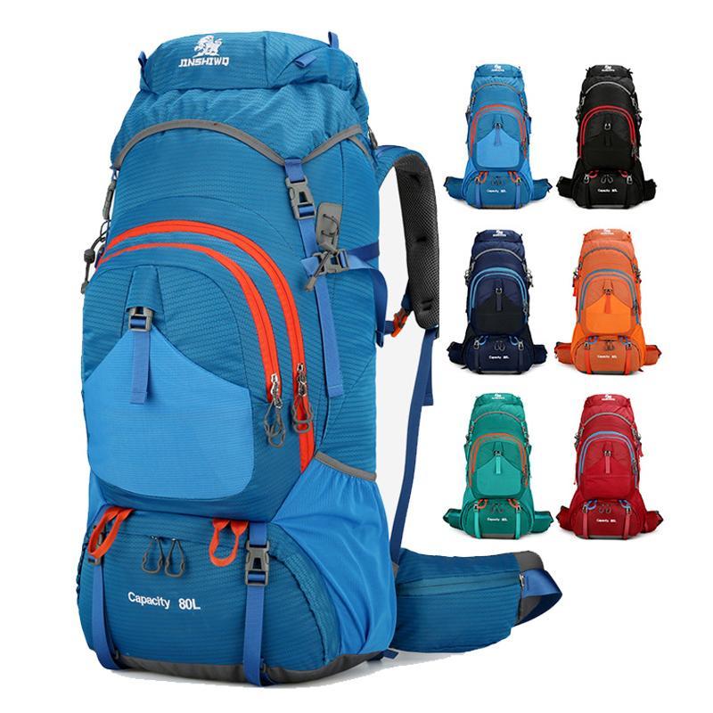 Esportes ao ar livre lazer grande capacidade ao ar livre leve suporte mochila montanhismo saco de viagem 80L