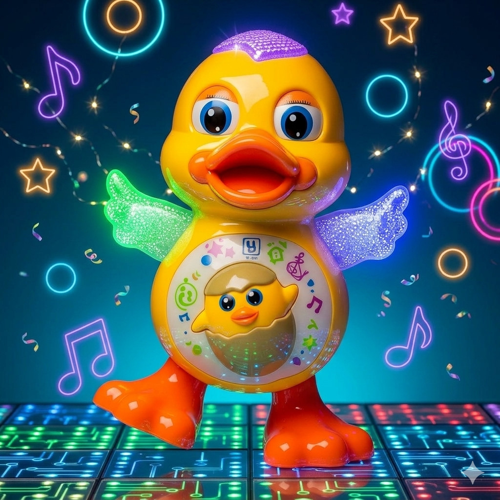 Pato Dançante Brinquedo Patinho Dançarino Musical Luz Som Movimento Infantil Criança Diversão