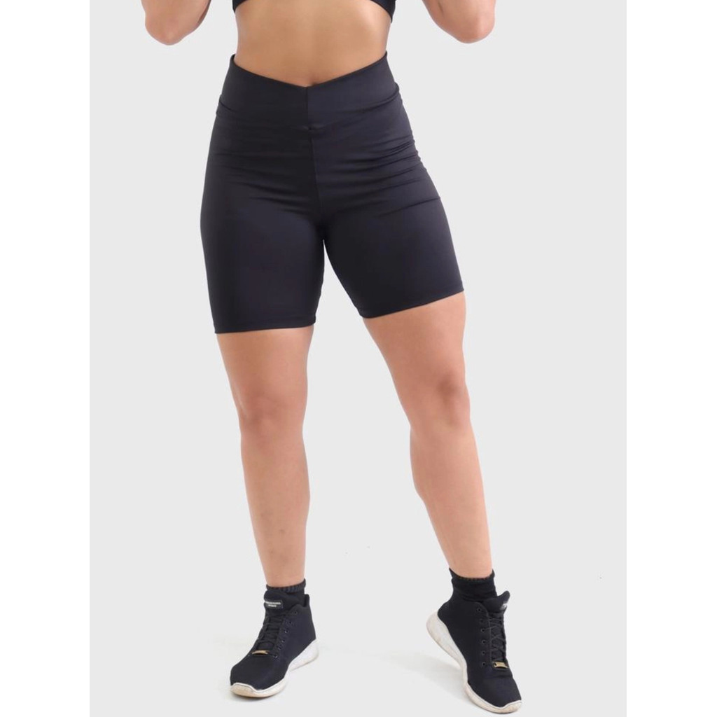 Bermuda legging suplex ciclista lisa feminina cintura alta academia não fica transparente