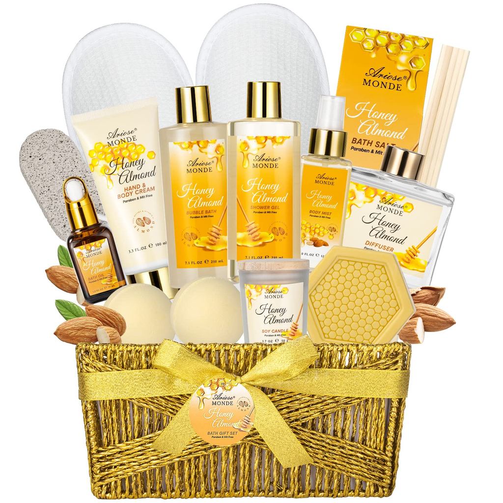 Conjunto de Presentes para Banho e Corpo, Cesta de Presentes de Luxo para Spa em Casa, Conjunto de Banho com Aroma de Me