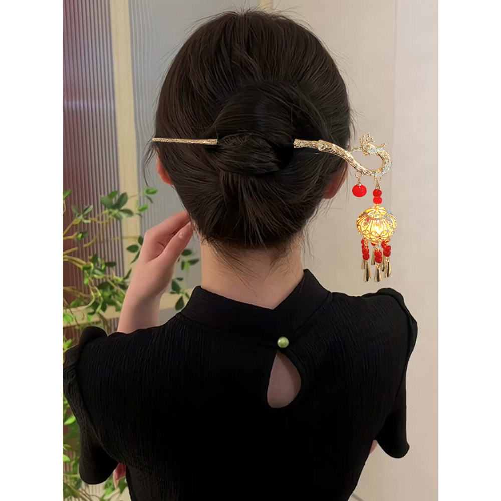 Novo oeste lago palácio lanterna luminosa borla Phoenix hairpin novo chinês antigo feminino High-End estilo chinês hairp