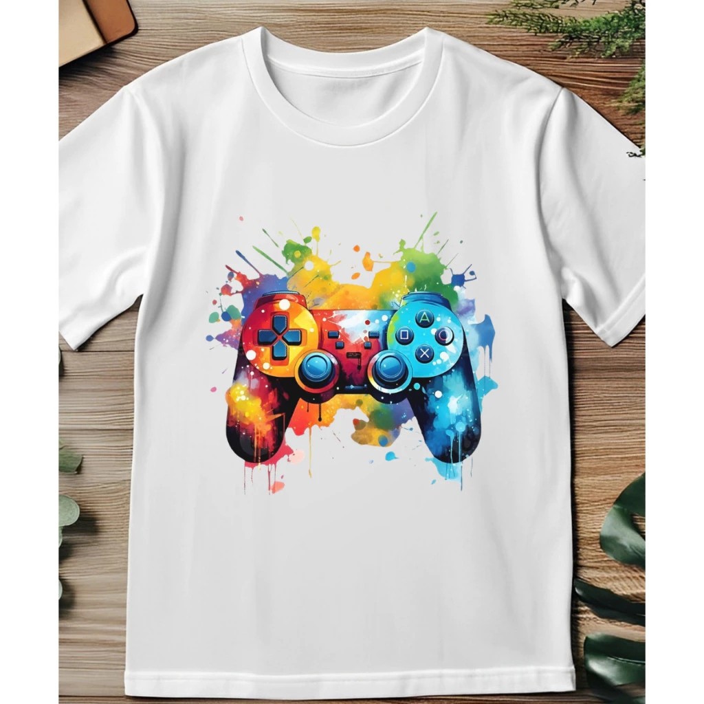 Camiseta Infantil Estampada Gamer Divertida Menino Menina 100% Algodão Confortável Dia a Dia Estilosa Escolar