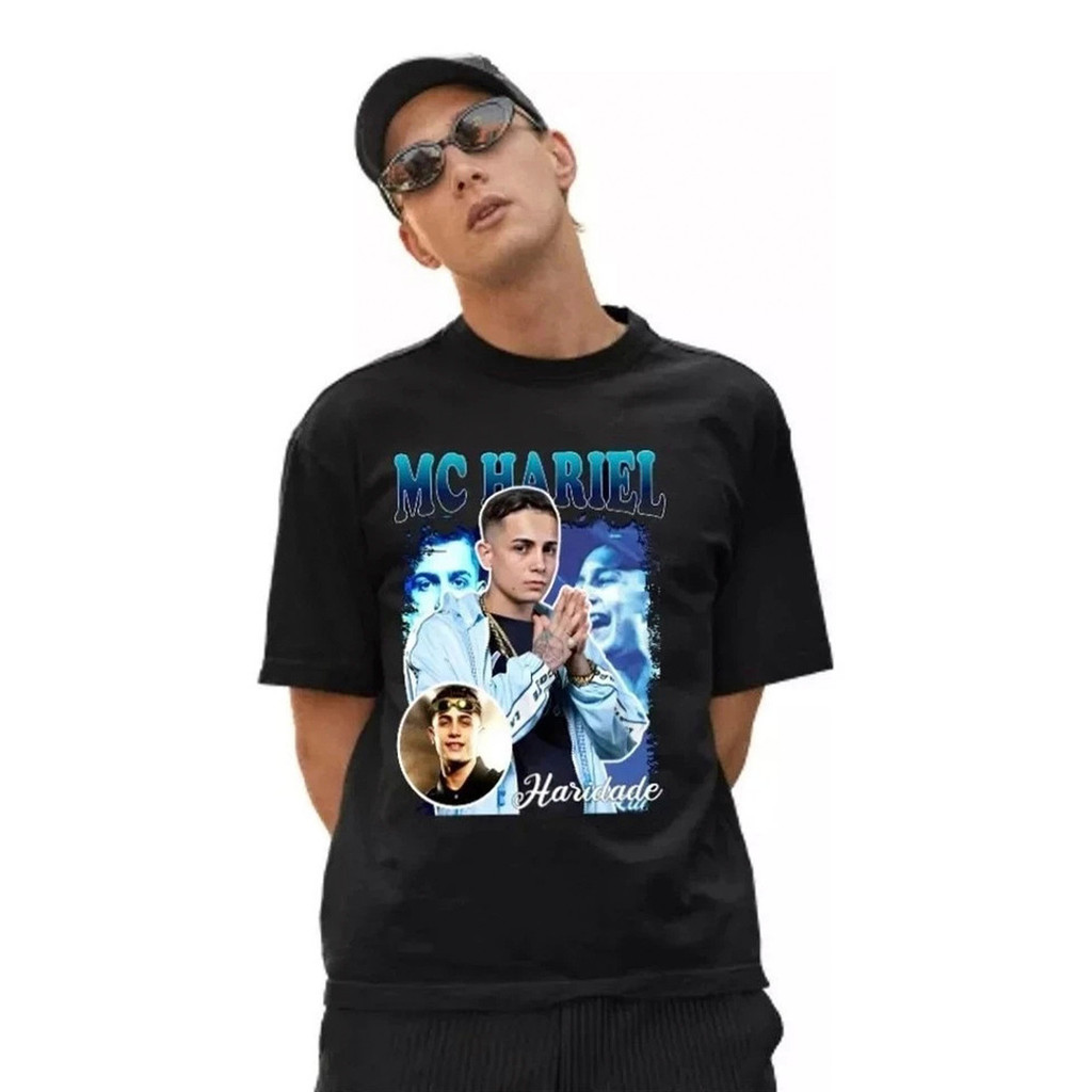 Camiseta Vintage Estampada Haridade Cantor Funk Retrô Streetwear Oversized Moda Unissex 100% Algodão